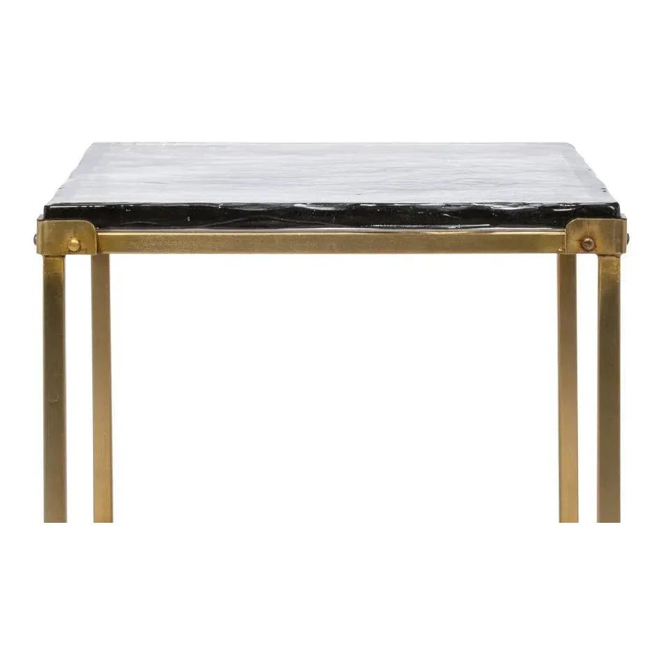 Sarreid Christian Iron Gold Square Side Table