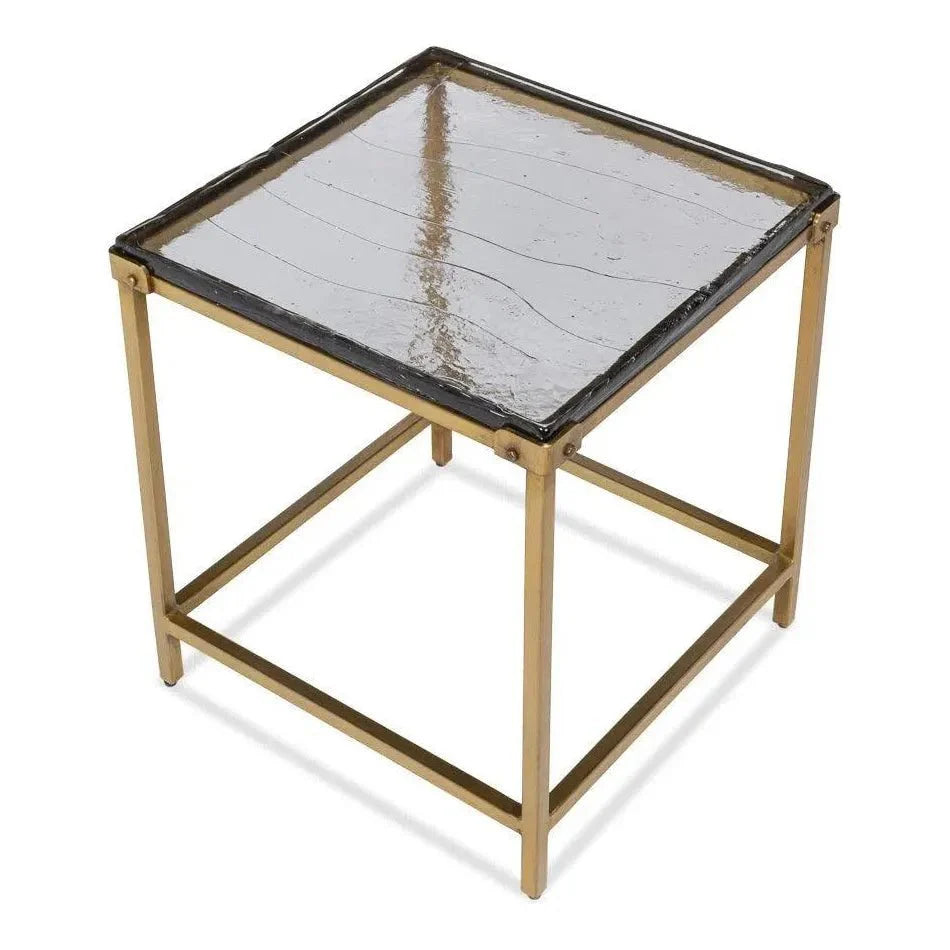 Sarreid Christian Iron Gold Square Side Table