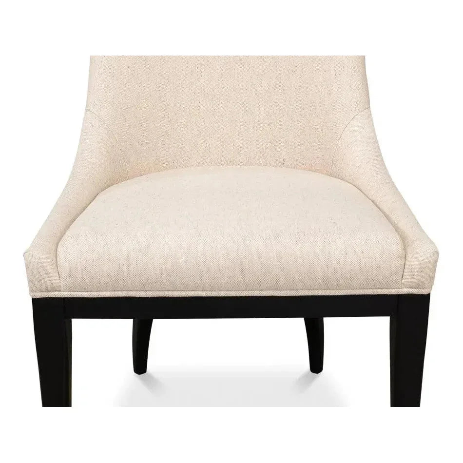 Claire Dining Chairs Set of 2 White Cotton - LOOMLAN - Sarreid - Dining Chairs