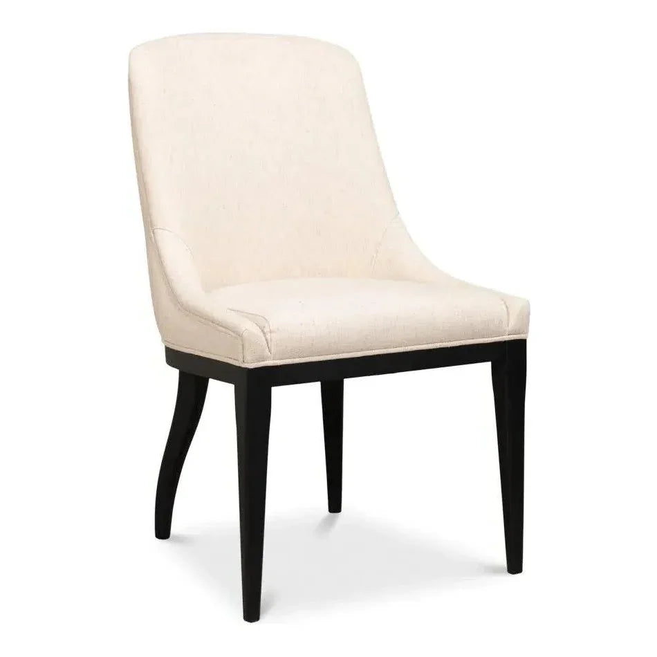 Claire Dining Chairs Set of 2 White Cotton - LOOMLAN - Sarreid - Dining Chairs