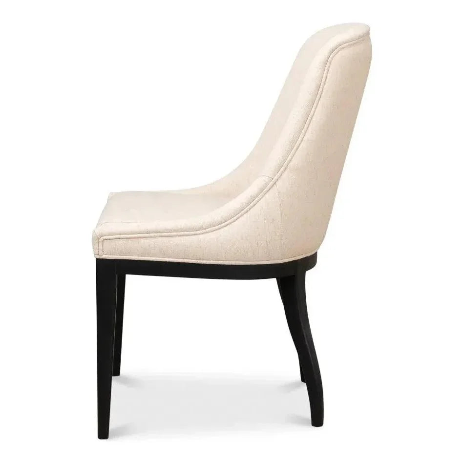 Claire Dining Chairs Set of 2 White Cotton - LOOMLAN - Sarreid - Dining Chairs