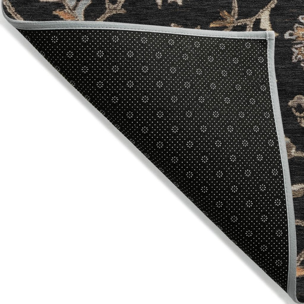 LOOMLAN Rugs Clara Black Washable Indoor-Outdoor Rug