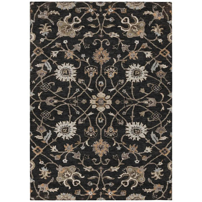 LOOMLAN Rugs Clara Black Washable Indoor-Outdoor Rug