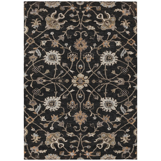 LOOMLAN Rugs Clara Black Washable Indoor-Outdoor Rug