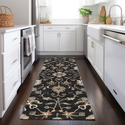 LOOMLAN Rugs Clara Black Washable Indoor-Outdoor Rug