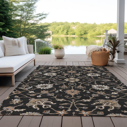 LOOMLAN Rugs Clara Black Washable Indoor-Outdoor Rug