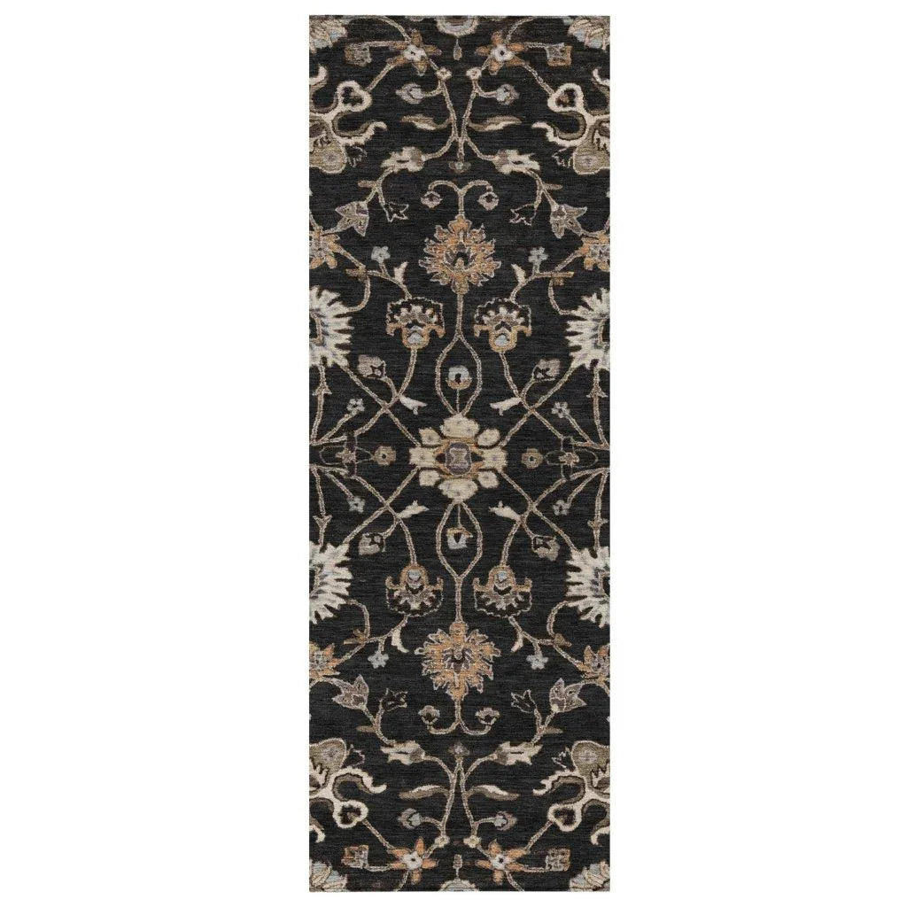 LOOMLAN Rugs Clara Black Washable Indoor-Outdoor Rug