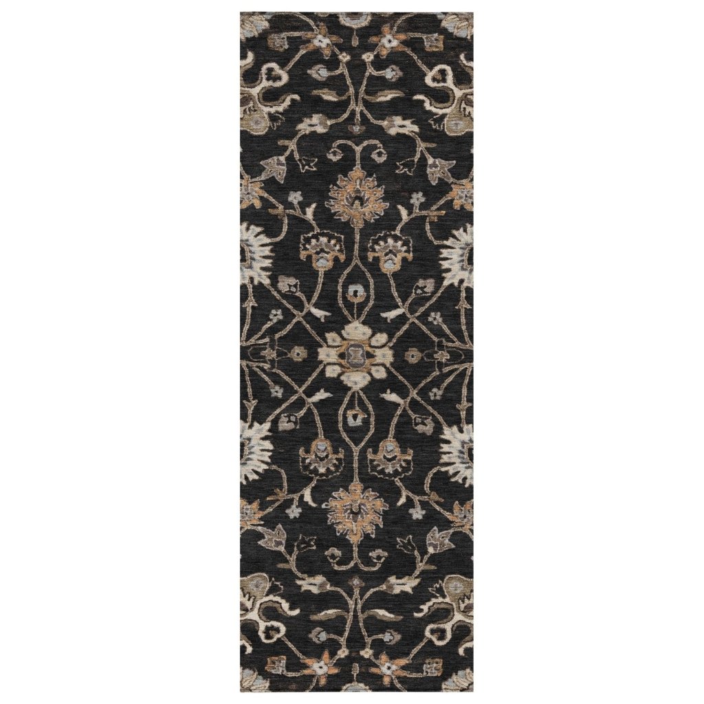 LOOMLAN Rugs Clara Black Washable Indoor-Outdoor Rug