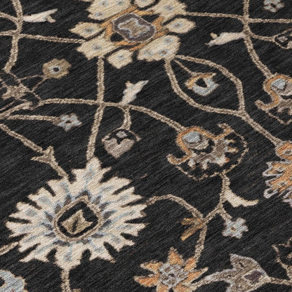 LOOMLAN Rugs Clara Black Washable Indoor-Outdoor Rug