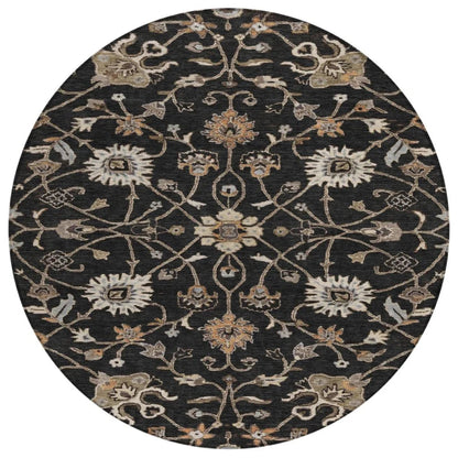 LOOMLAN Rugs Clara Black Washable Indoor-Outdoor Rug