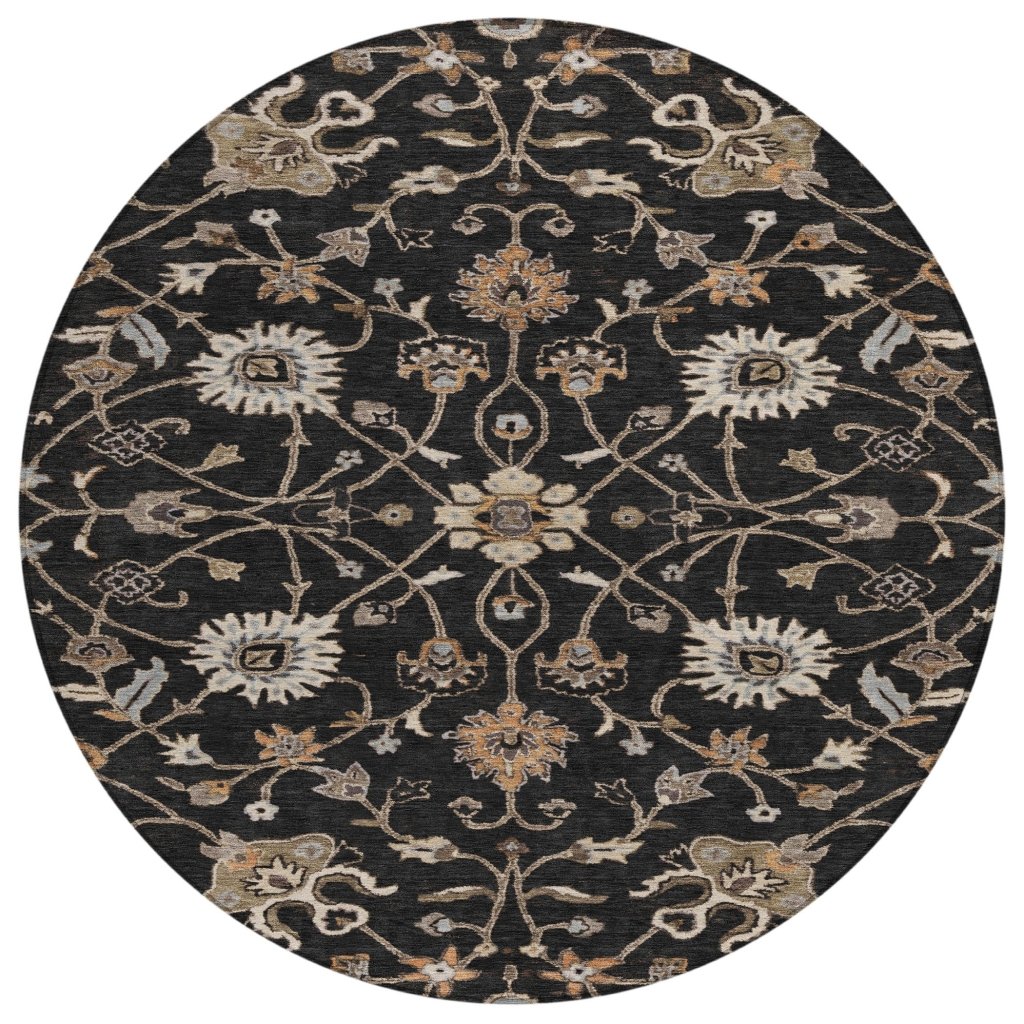 LOOMLAN Rugs Clara Black Washable Indoor-Outdoor Rug