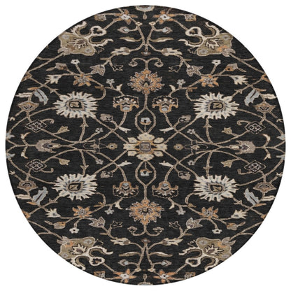 LOOMLAN Rugs Clara Black Washable Indoor-Outdoor Rug