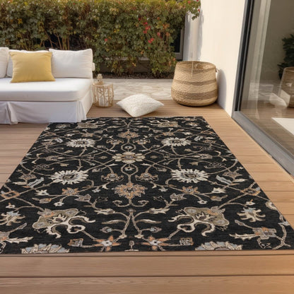 LOOMLAN Rugs Clara Black Washable Indoor-Outdoor Rug