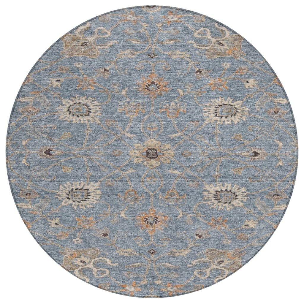 LOOMLAN Rugs Clara Blue Washable Indoor-Outdoor Rug