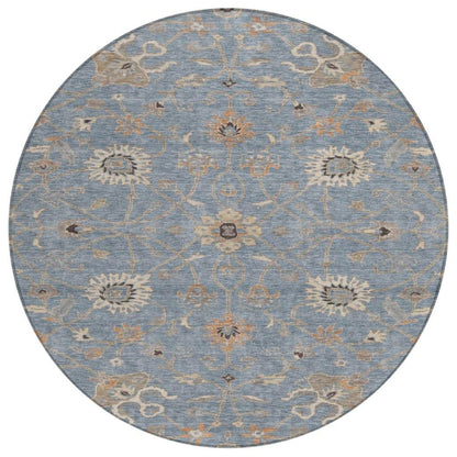 LOOMLAN Rugs Clara Blue Washable Indoor-Outdoor Rug
