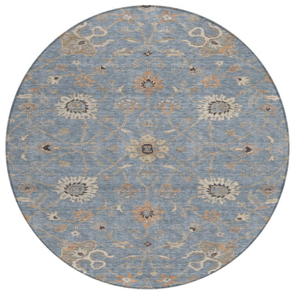 LOOMLAN Rugs Clara Blue Washable Indoor-Outdoor Rug