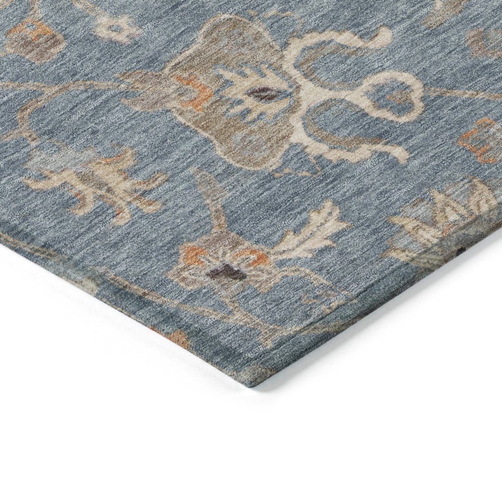 LOOMLAN Rugs Clara Blue Washable Indoor-Outdoor Rug