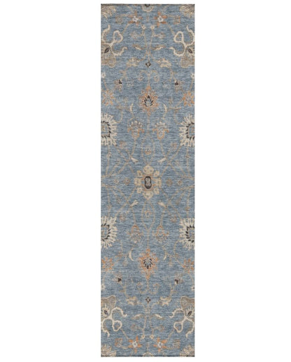 LOOMLAN Rugs Clara Blue Washable Indoor-Outdoor Rug