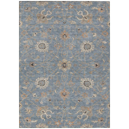LOOMLAN Rugs Clara Blue Washable Indoor-Outdoor Rug