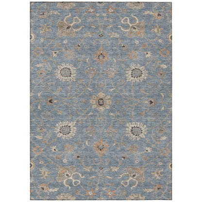 LOOMLAN Rugs Clara Blue Washable Indoor-Outdoor Rug