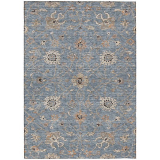 LOOMLAN Rugs Clara Blue Washable Indoor-Outdoor Rug