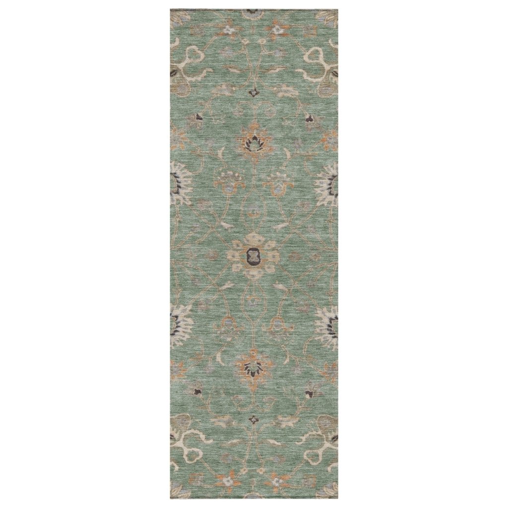 LOOMLAN Rugs Clara Green Washable Indoor-Outdoor Rug