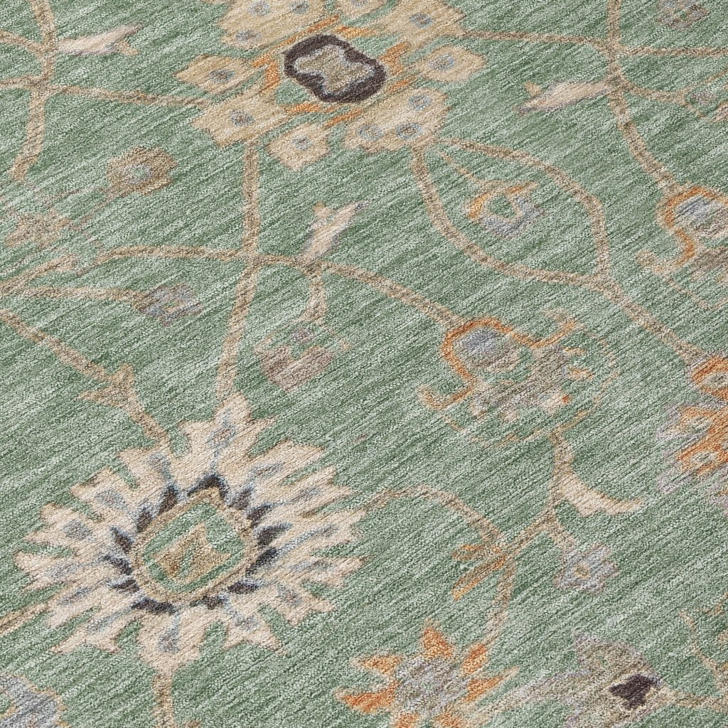LOOMLAN Rugs Clara Green Washable Indoor-Outdoor Rug