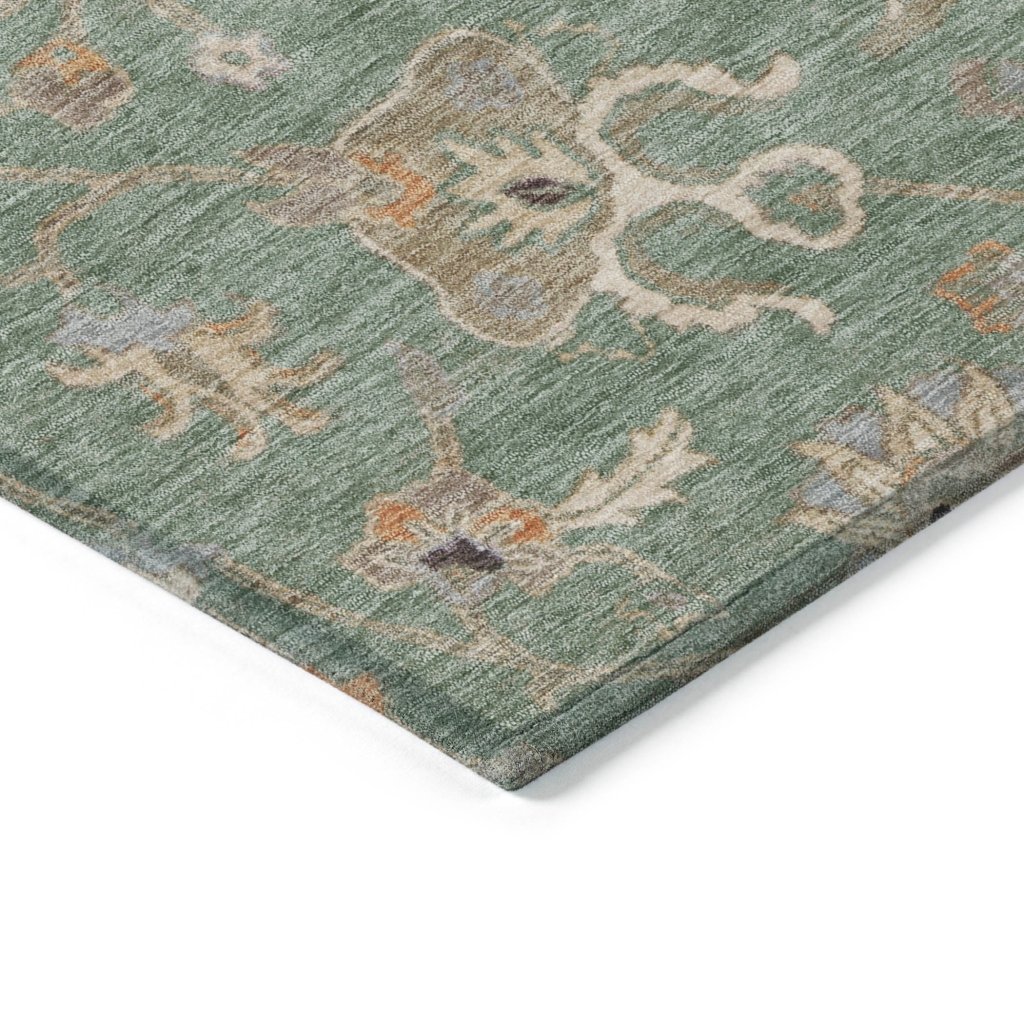 LOOMLAN Rugs Clara Green Washable Indoor-Outdoor Rug