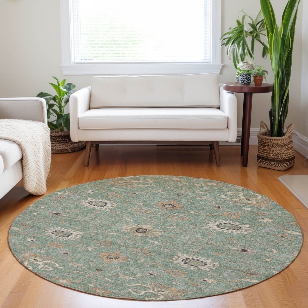 LOOMLAN Rugs Clara Green Washable Indoor-Outdoor Rug