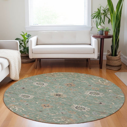 LOOMLAN Rugs Clara Green Washable Indoor-Outdoor Rug
