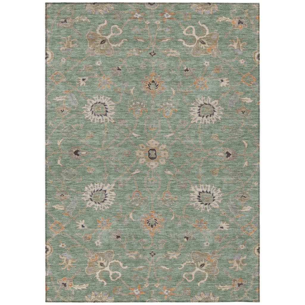 LOOMLAN Rugs Clara Green Washable Indoor-Outdoor Rug