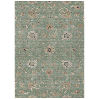 LOOMLAN Rugs Clara Green Washable Indoor-Outdoor Rug