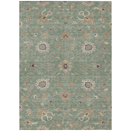 LOOMLAN Rugs Clara Green Washable Indoor-Outdoor Rug