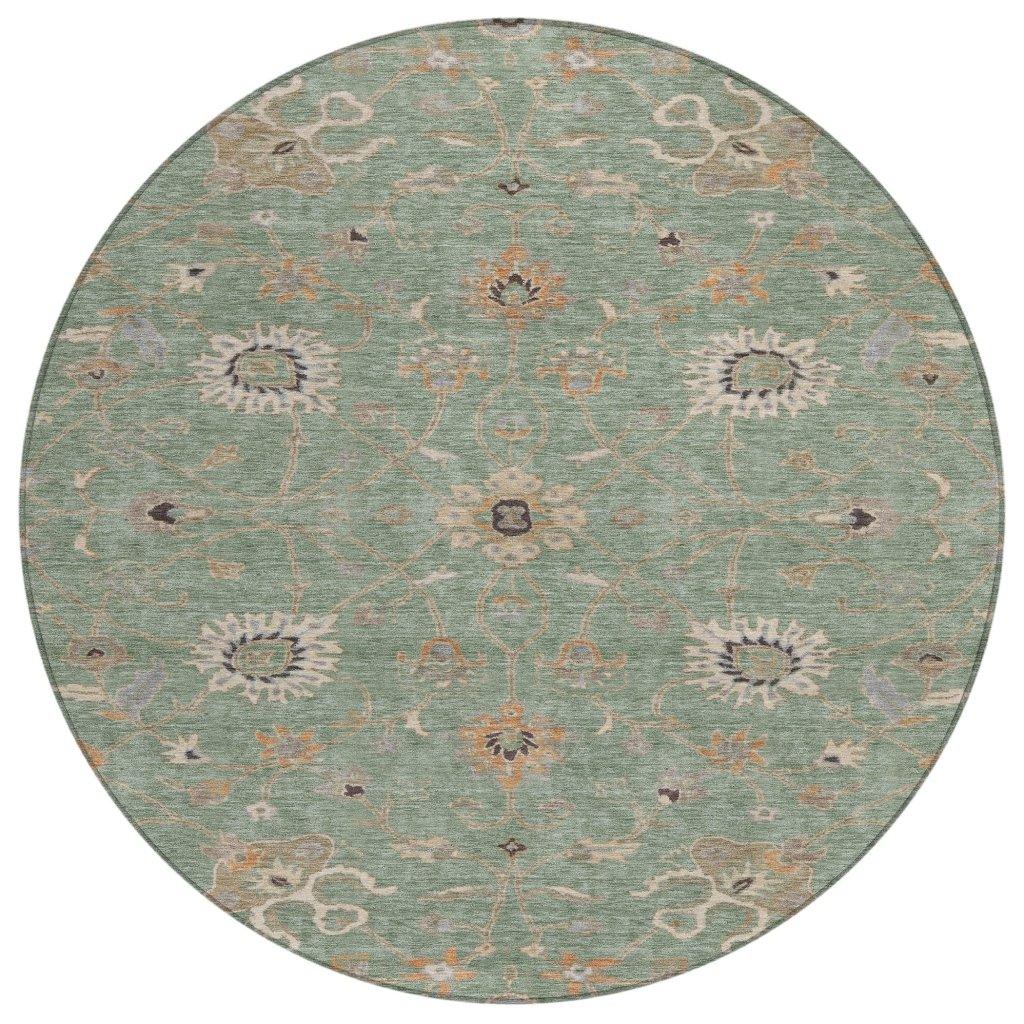 LOOMLAN Rugs Clara Green Washable Indoor-Outdoor Rug