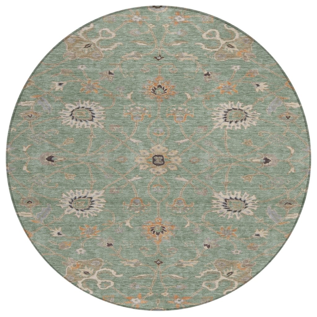 LOOMLAN Rugs Clara Green Washable Indoor-Outdoor Rug