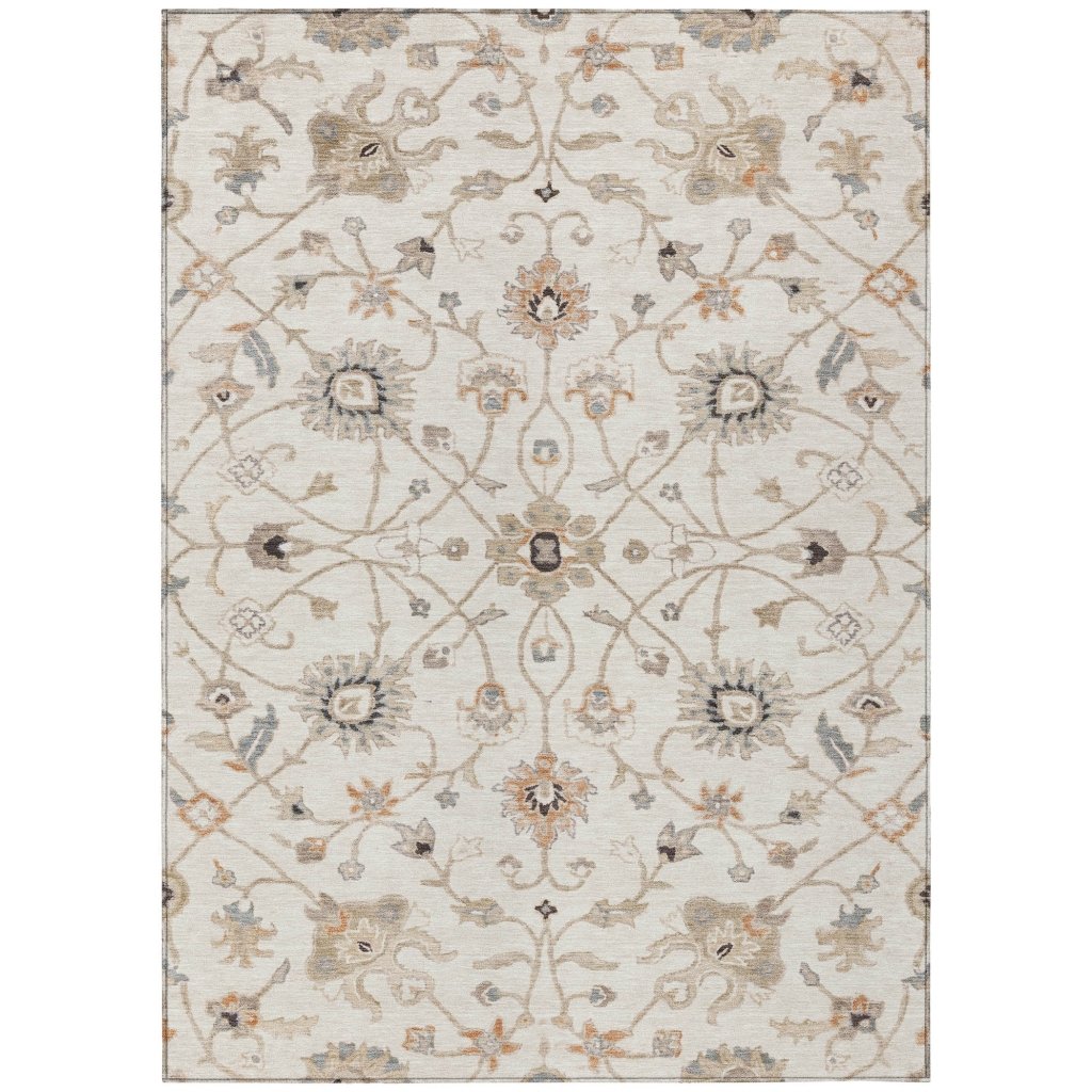 LOOMLAN Rugs Clara Ivory Washable Indoor-Outdoor Rug