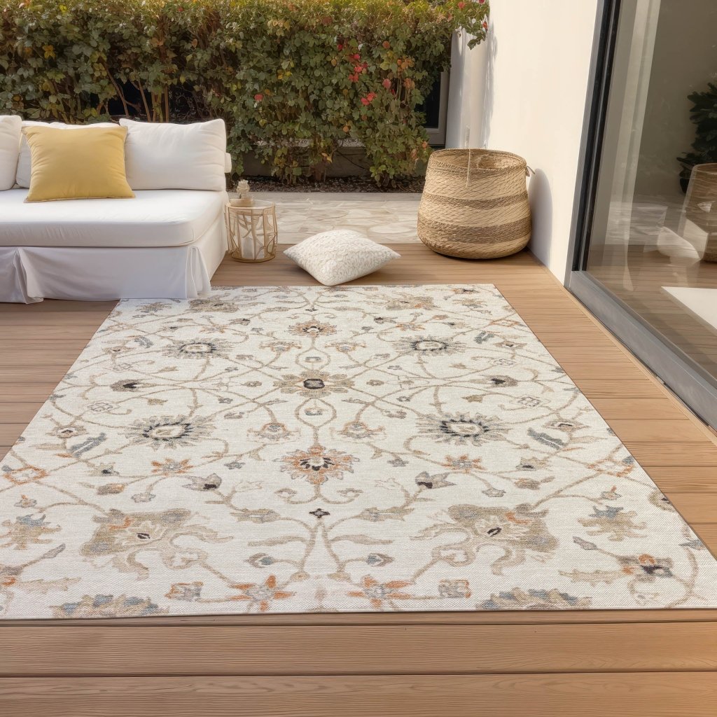 LOOMLAN Rugs Clara Ivory Washable Indoor-Outdoor Rug