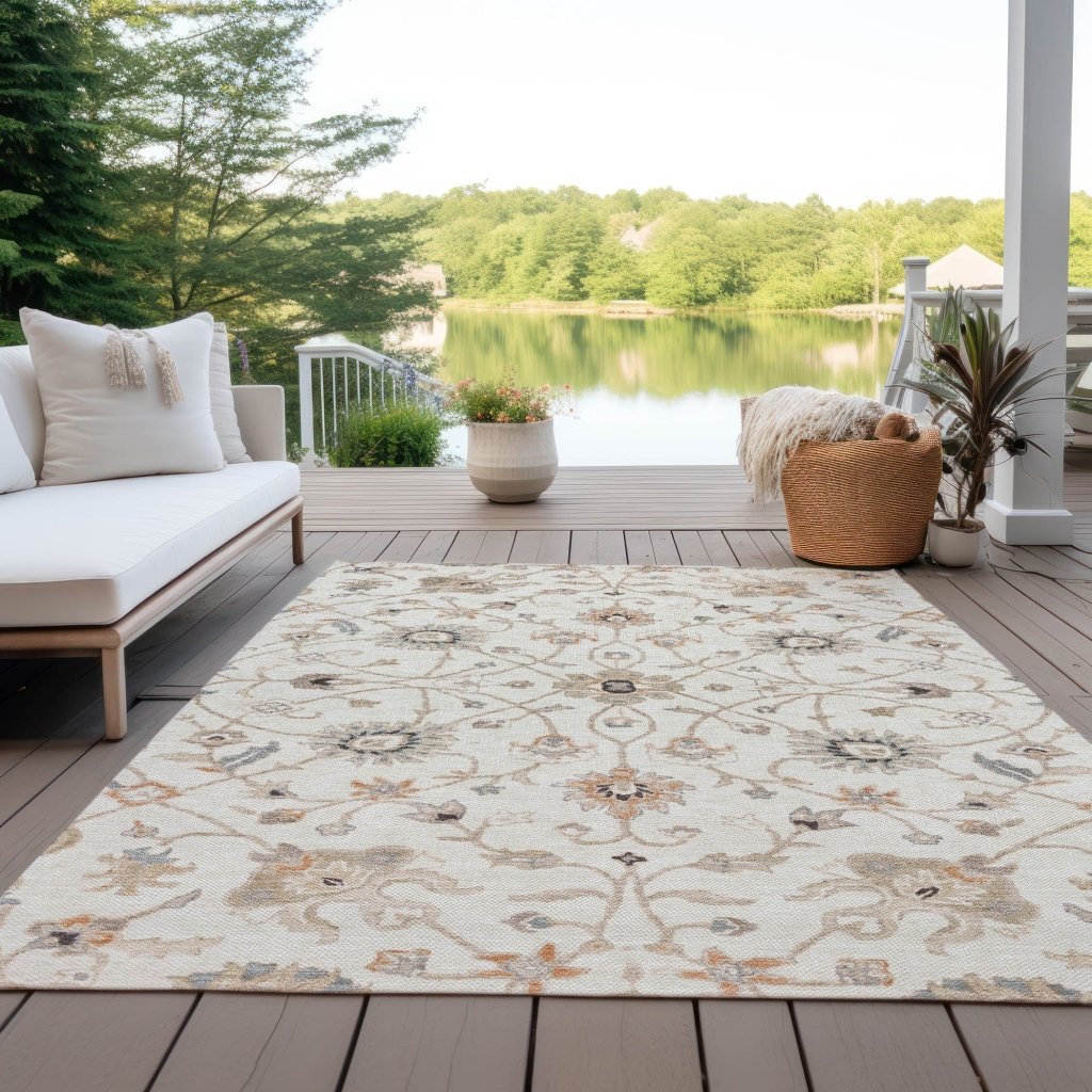 LOOMLAN Rugs Clara Ivory Washable Indoor-Outdoor Rug