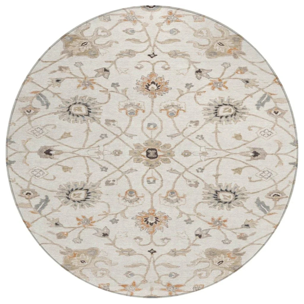 LOOMLAN Rugs Clara Ivory Washable Indoor-Outdoor Rug
