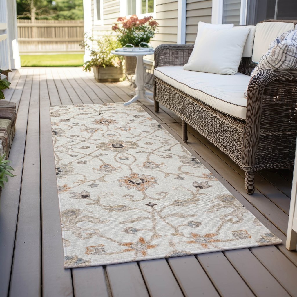 LOOMLAN Rugs Clara Ivory Washable Indoor-Outdoor Rug