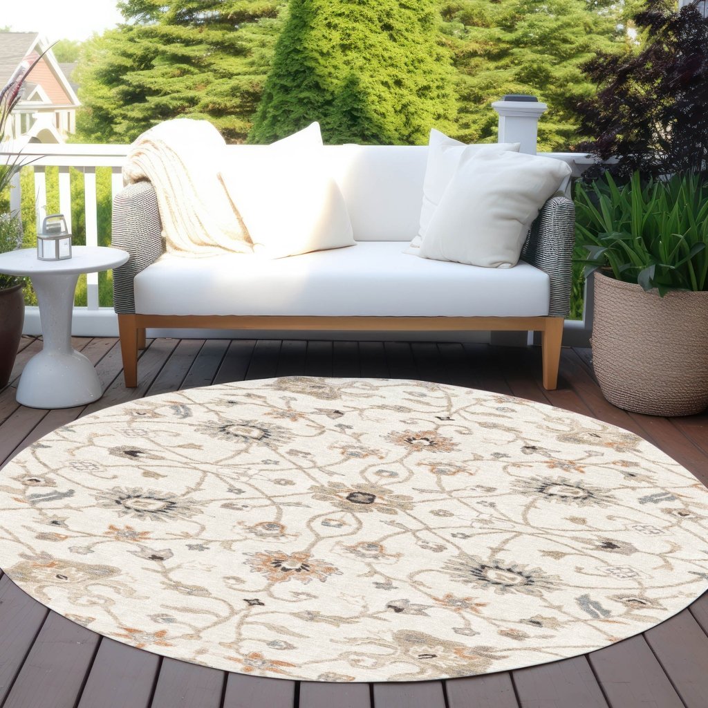 LOOMLAN Rugs Clara Ivory Washable Indoor-Outdoor Rug