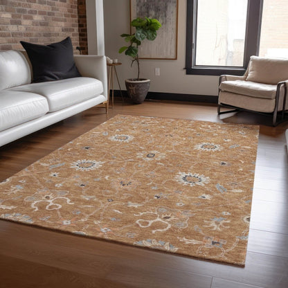 LOOMLAN Rugs Clara Orange Washable Indoor-Outdoor Rug