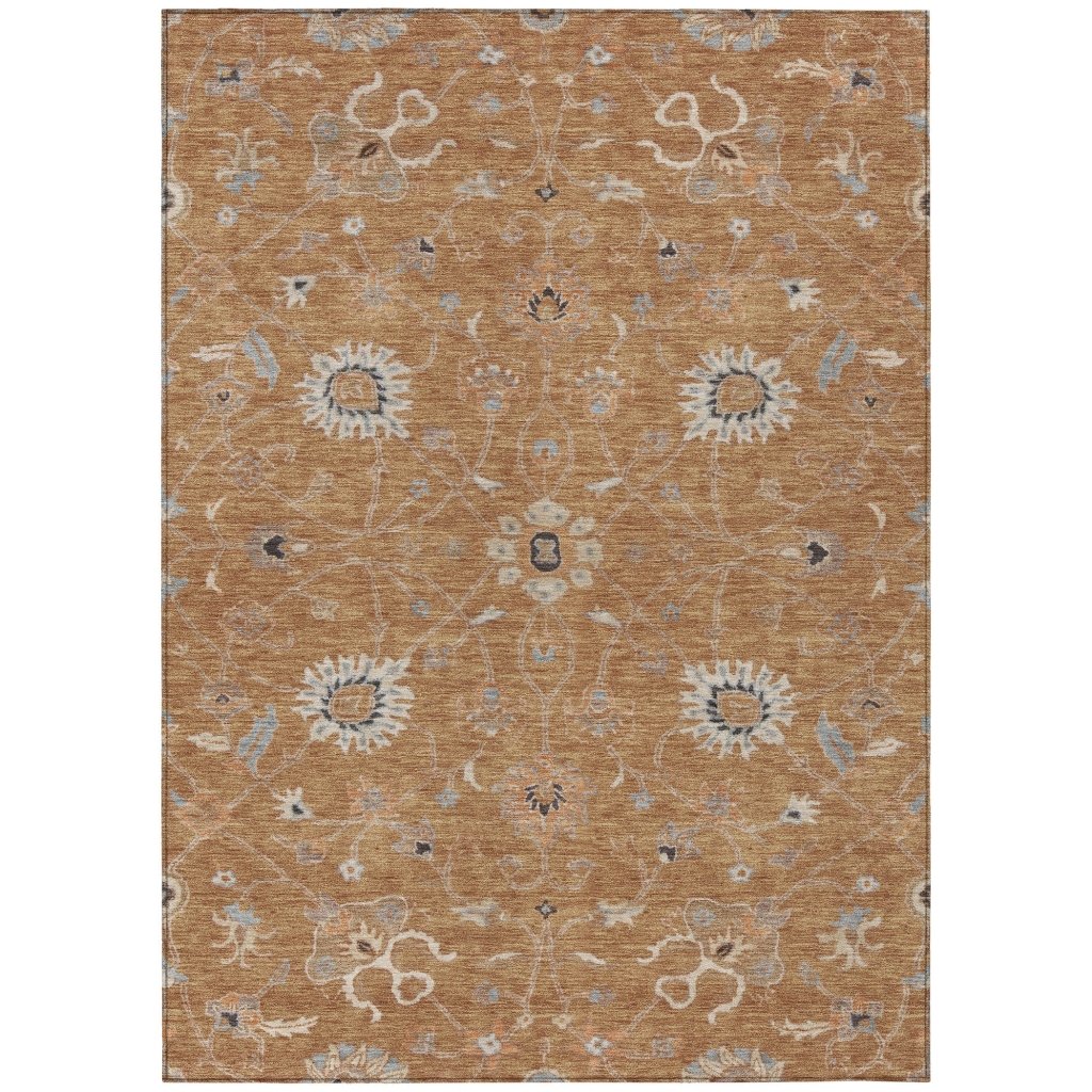 LOOMLAN Rugs Clara Orange Washable Indoor-Outdoor Rug