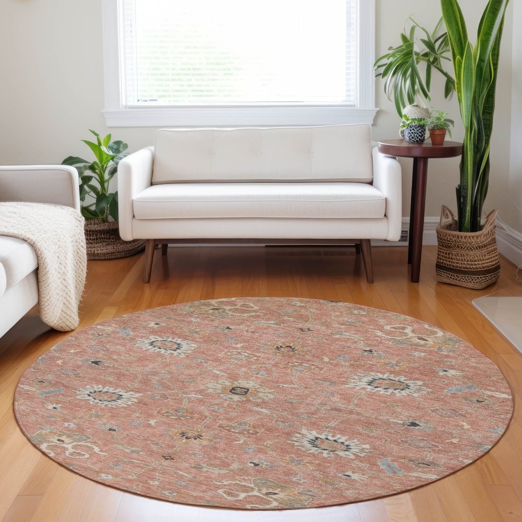 LOOMLAN Rugs Clara Pink Washable Indoor-Outdoor Rug