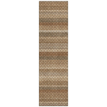 LOOMLAN Rugs Clarene Brown Washable Indoor-Outdoor Rug