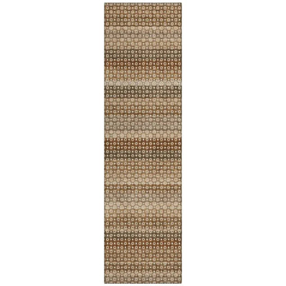 LOOMLAN Rugs Clarene Brown Washable Indoor-Outdoor Rug