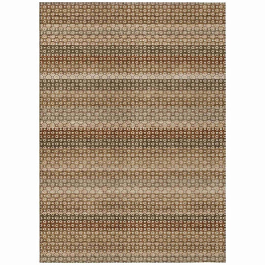LOOMLAN Rugs Clarene Brown Washable Indoor-Outdoor Rug