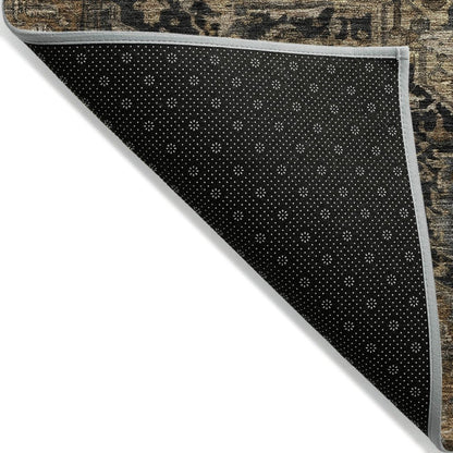LOOMLAN Rugs Clarina Brown Washable Indoor-Outdoor Rug