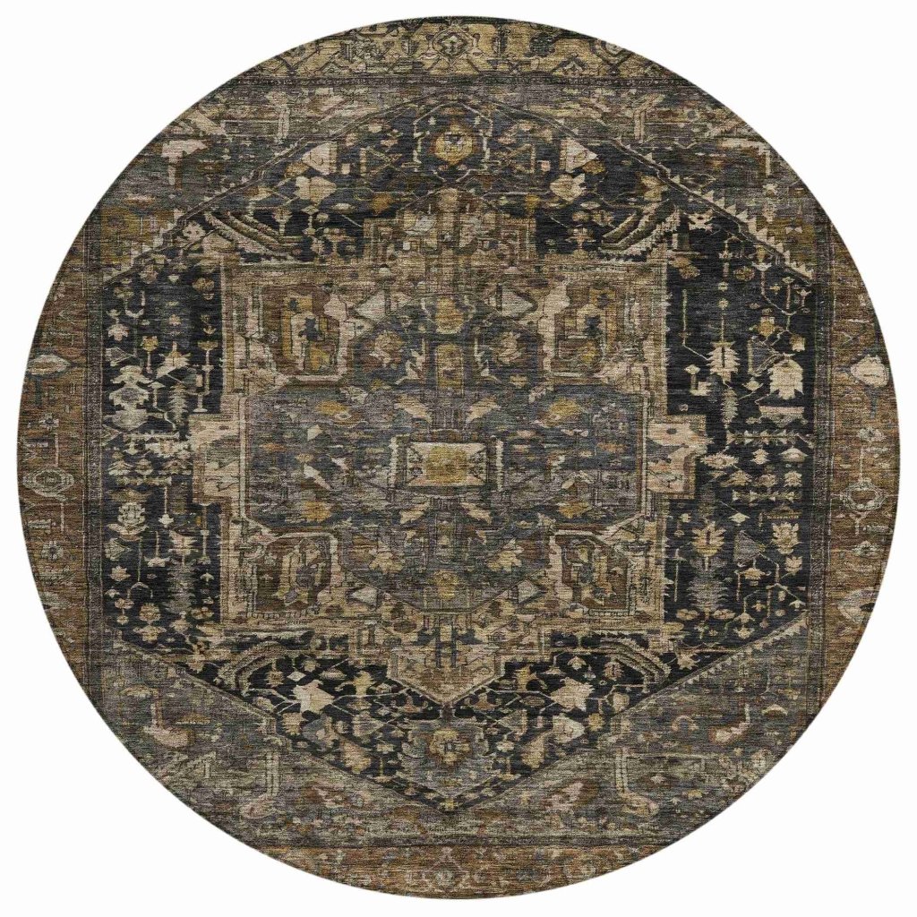 LOOMLAN Rugs Clarina Brown Washable Indoor-Outdoor Rug