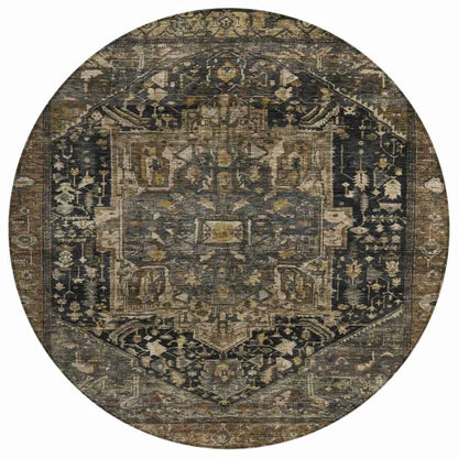 LOOMLAN Rugs Clarina Brown Washable Indoor-Outdoor Rug